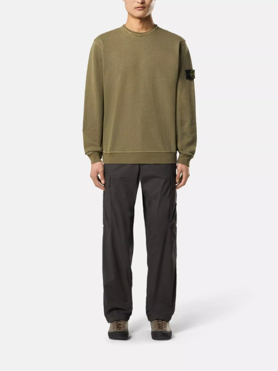 Stone Island Maglione girocollo con logo, view 3