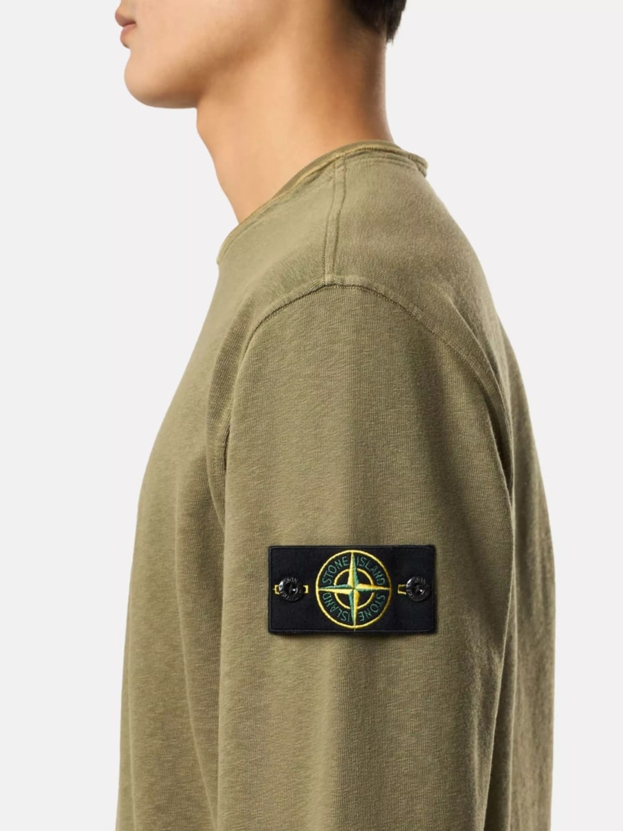 Stone Island Maglione girocollo con logo, view 5