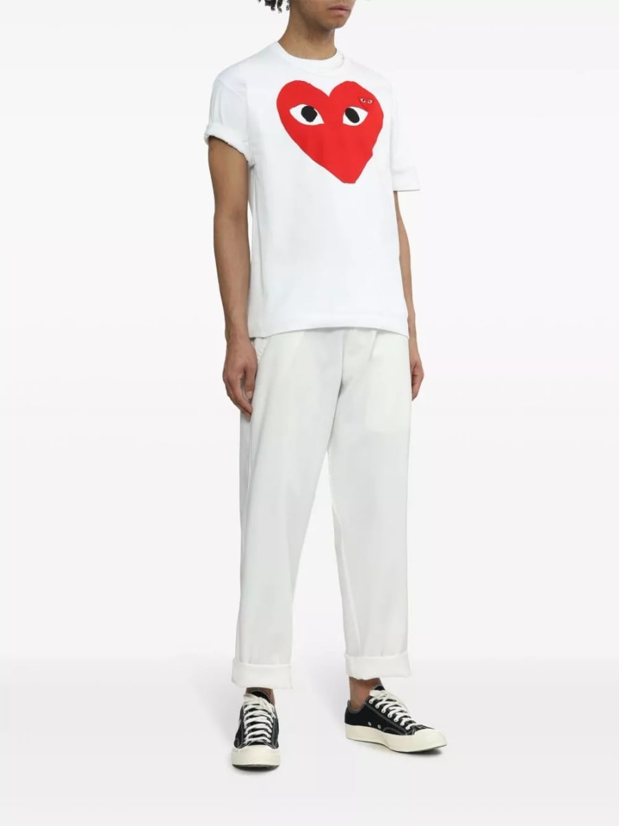 Comme des garçons play T-shirt in cotone, view 2