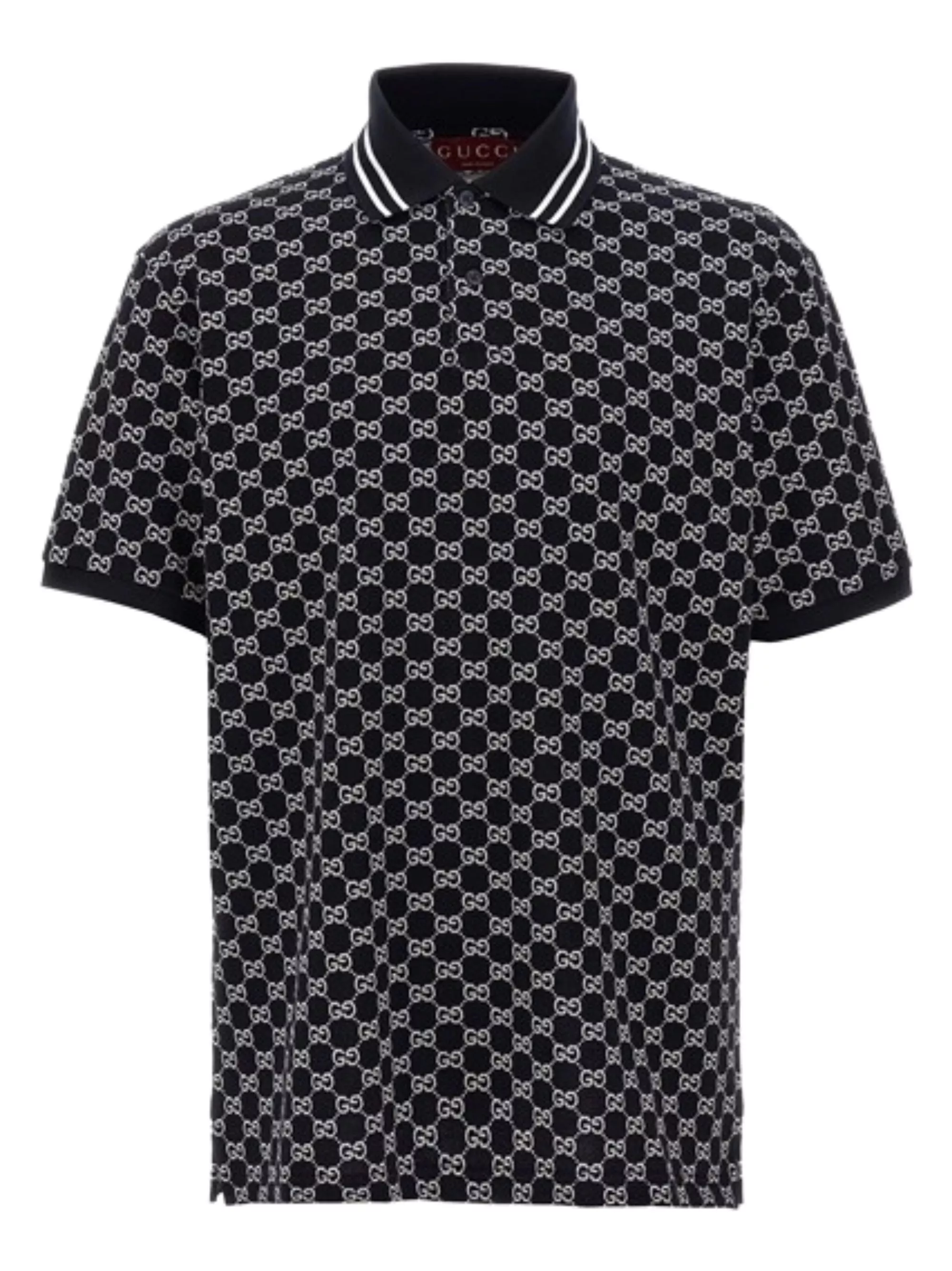 Gucci Polo in piqué di cotone GG