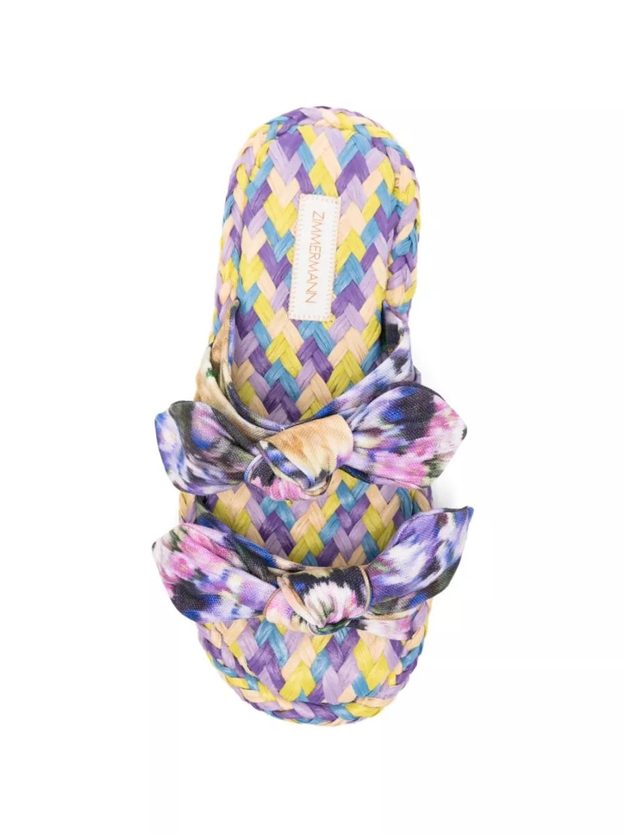 Zimmermann Sandali flat in lino Carousel, view 3