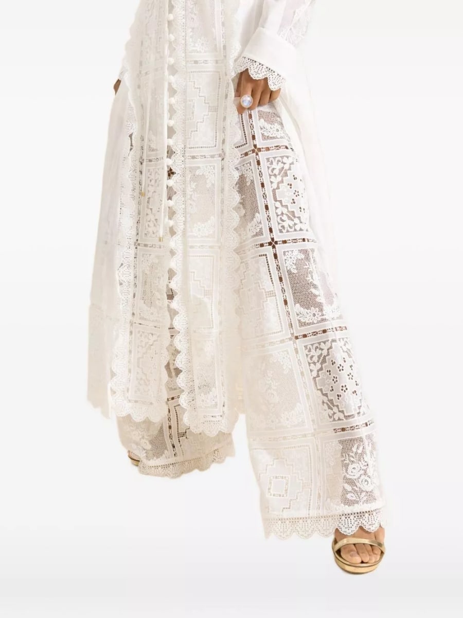 Zimmermann Pantaloni Aster ricamati, view 2