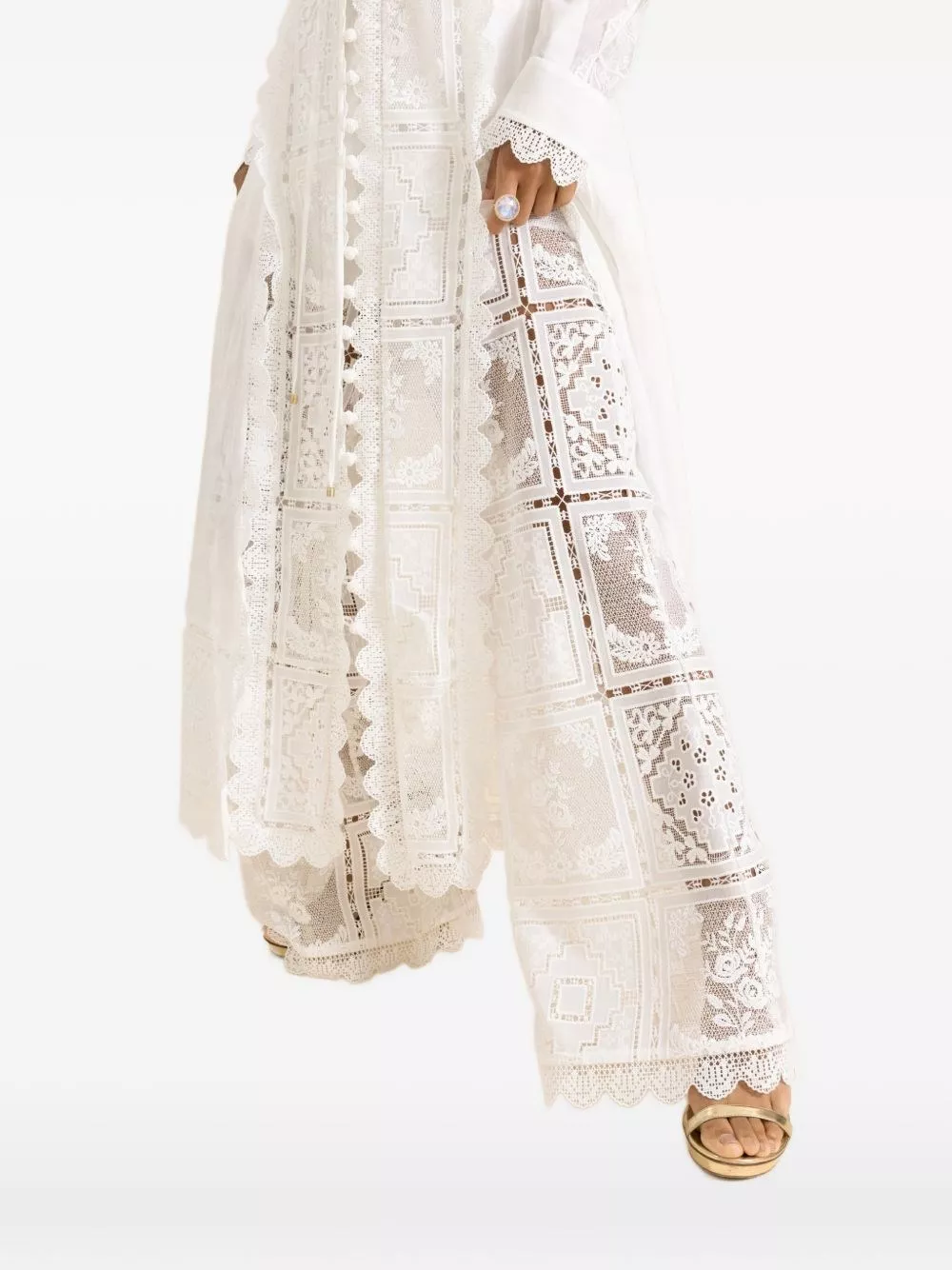 Zimmermann Pantaloni Aster ricamati, view 2