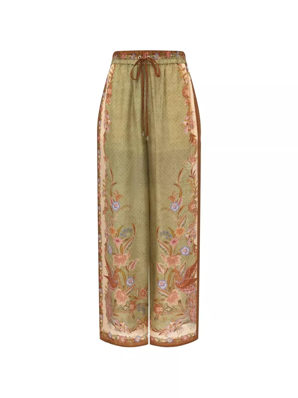 Zimmermann Pantaloni in seta stampata Indra