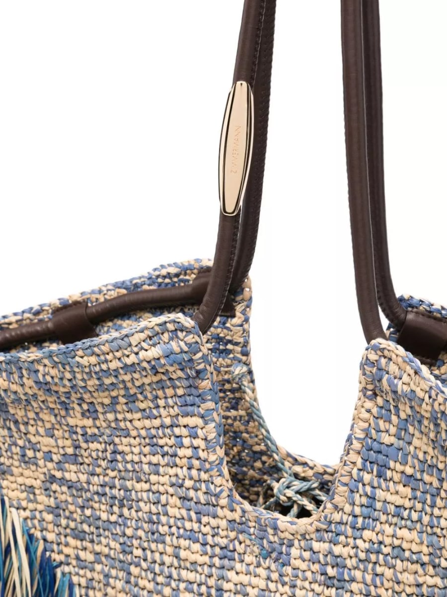 Zimmermann Borsa Tote in rafia Goldentime media, view 2