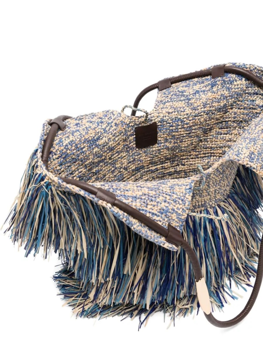 Zimmermann Borsa Tote in rafia Goldentime media, view 4