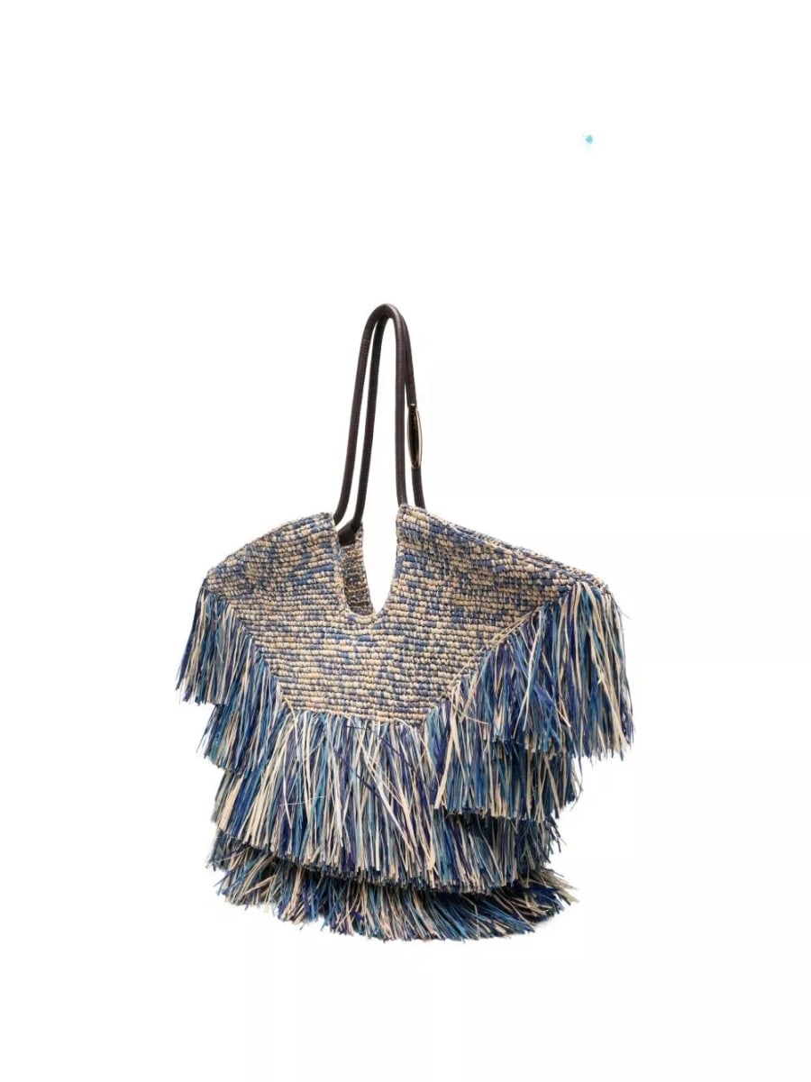 Zimmermann Borsa Tote in rafia Goldentime media, view 5
