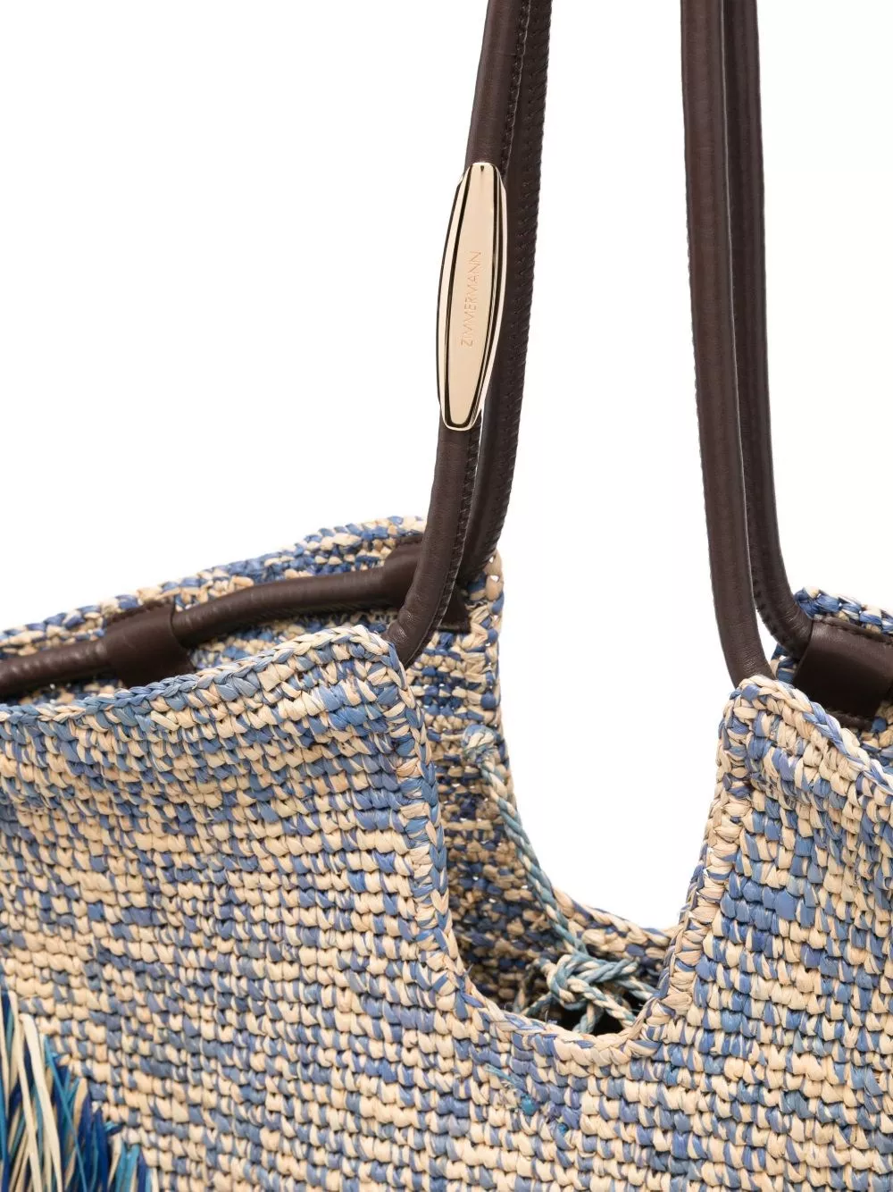 Zimmermann Borsa Tote in rafia Goldentime media, view 2