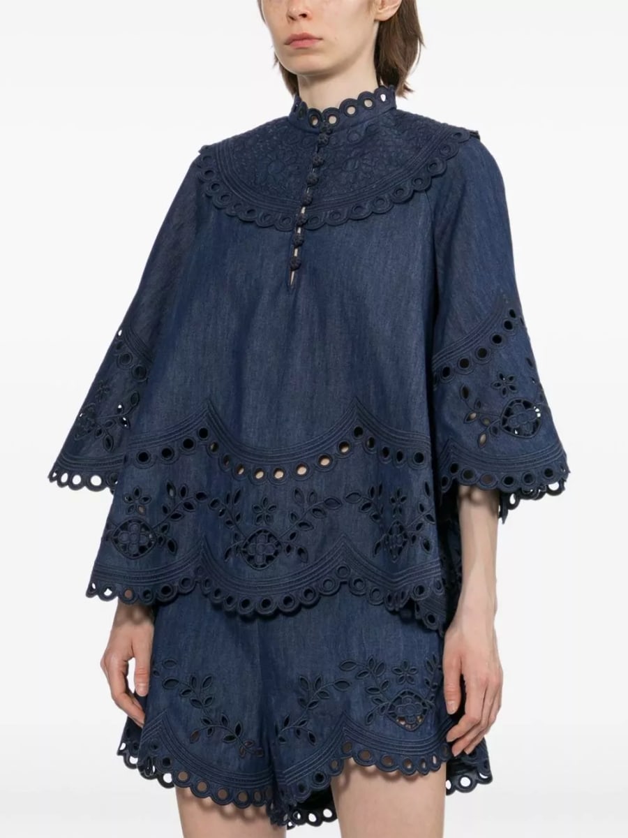 Zimmermann Top in denim Mahon, view 5