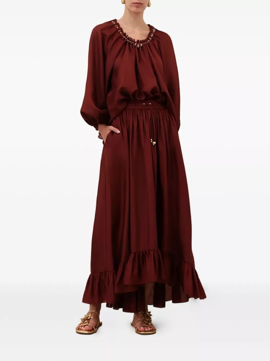 Zimmermann Gonna maxi in seta Aster, view 2