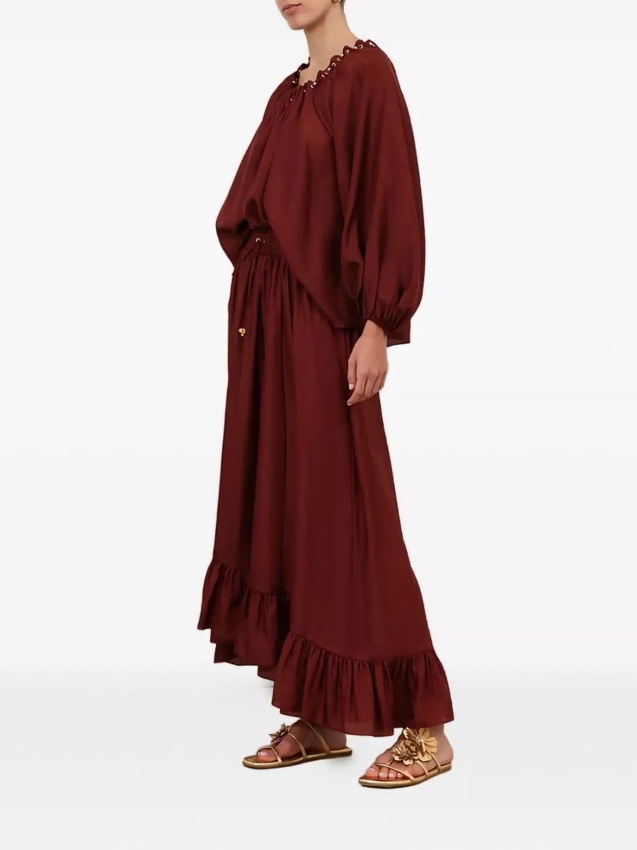 Zimmermann Gonna maxi in seta Aster, view 5
