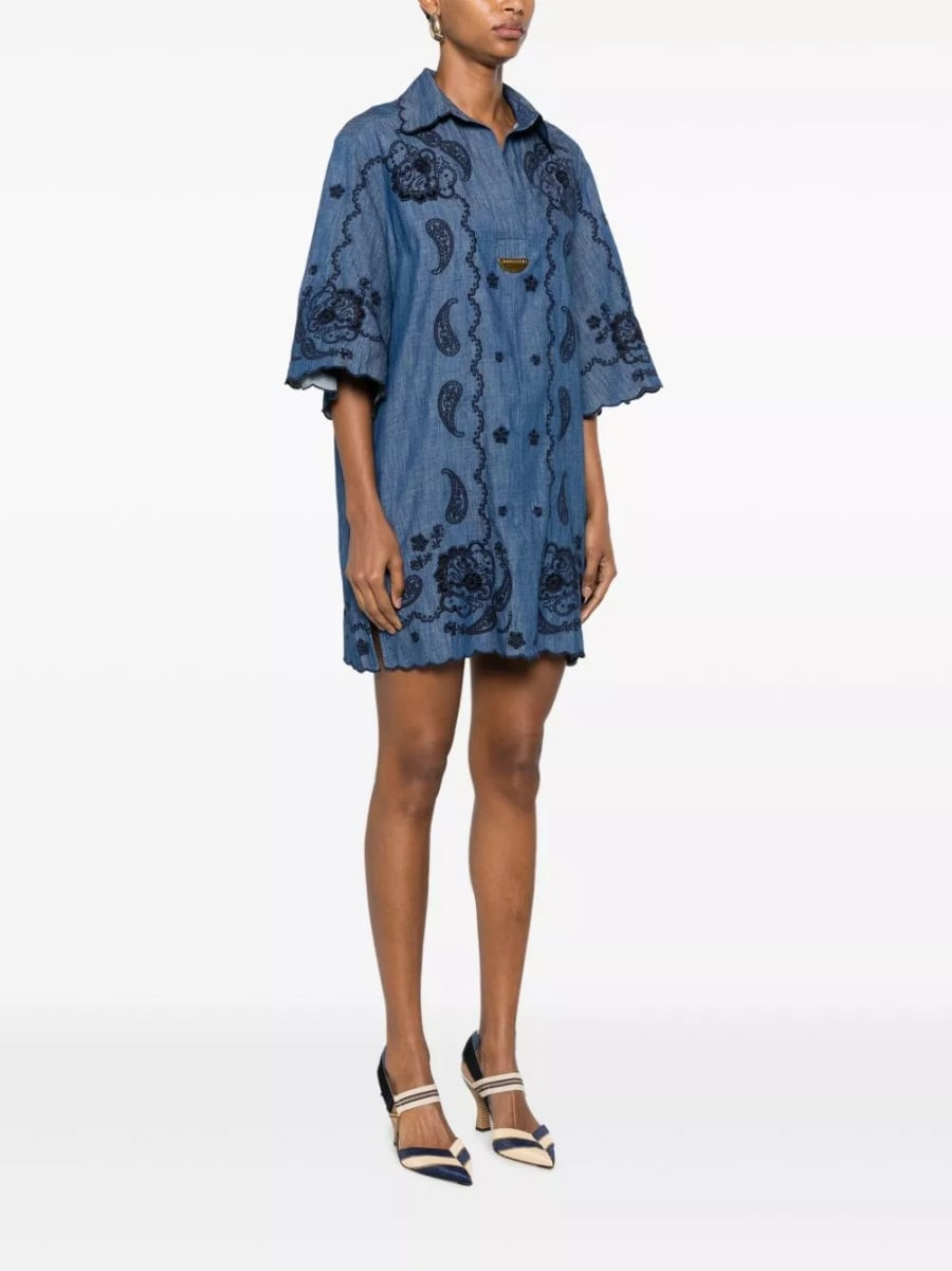 Zimmermann Abito mini in denim Aster, view 5