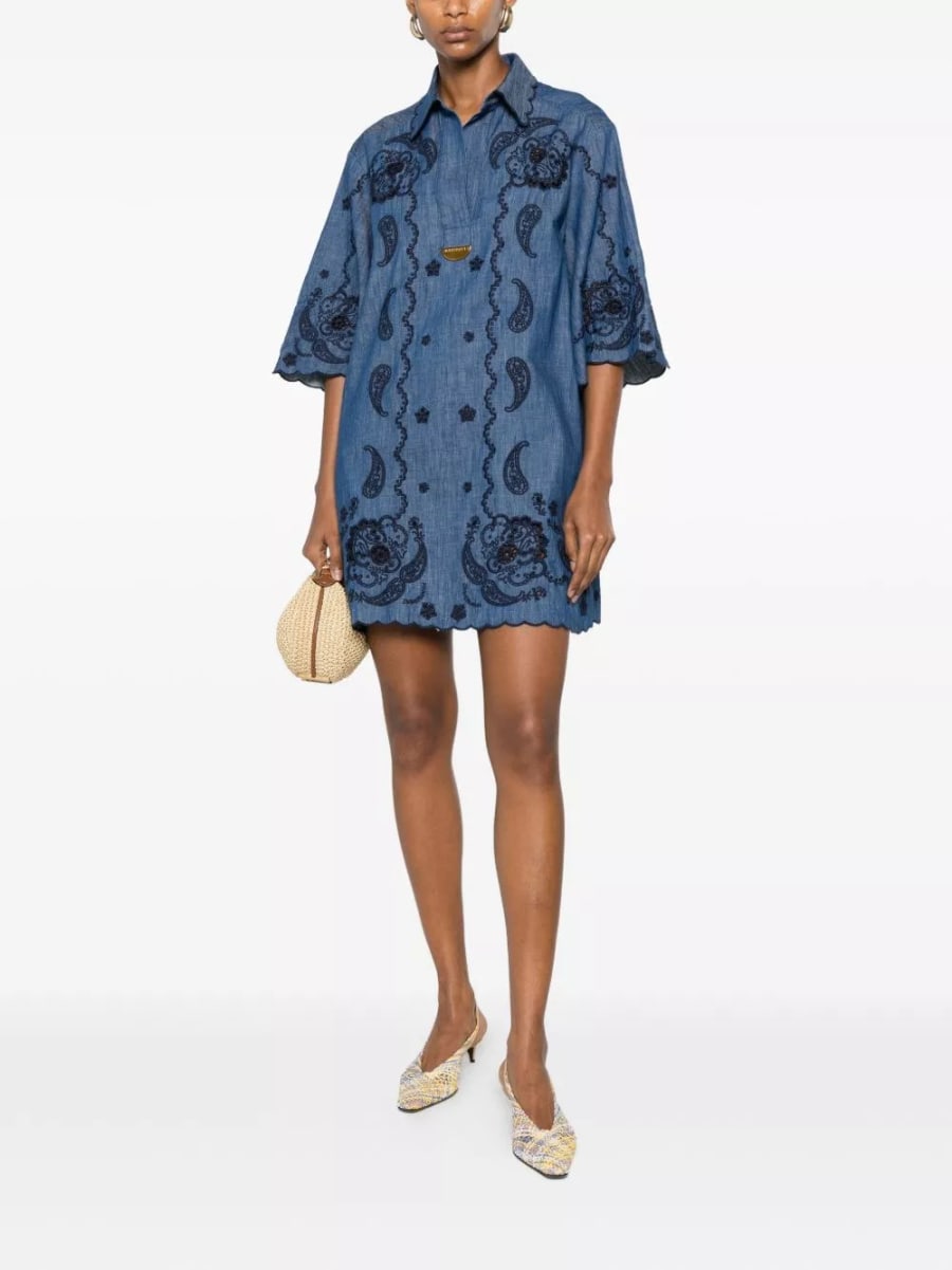 Zimmermann Abito mini in denim Aster, view 2