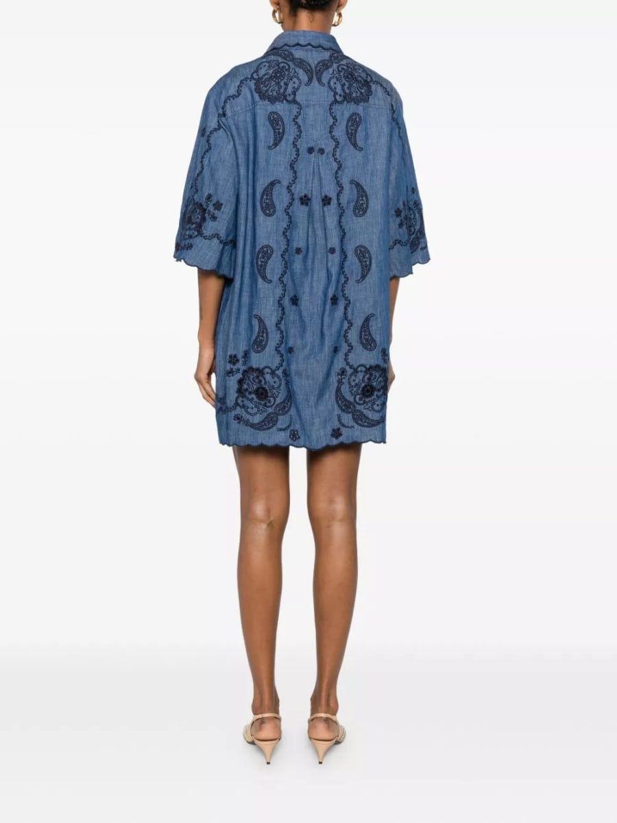 Zimmermann Abito mini in denim Aster, view 3