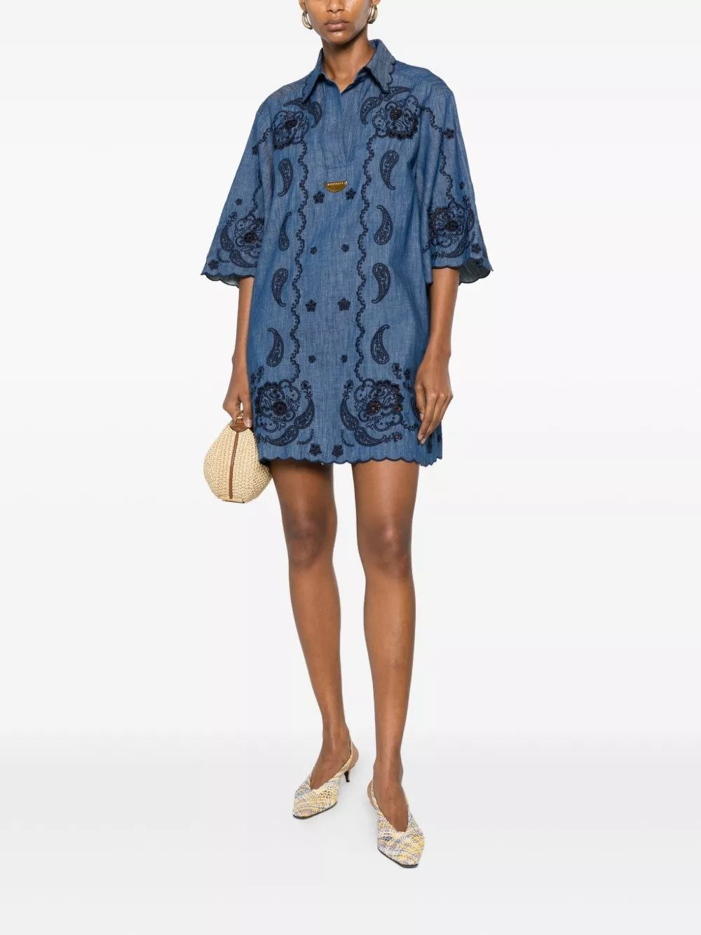 Zimmermann Abito mini in denim Aster, view 2