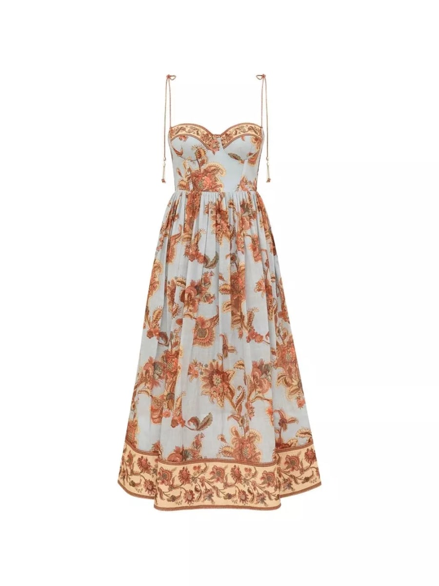 Zimmermann Abito midi in cotone Aster