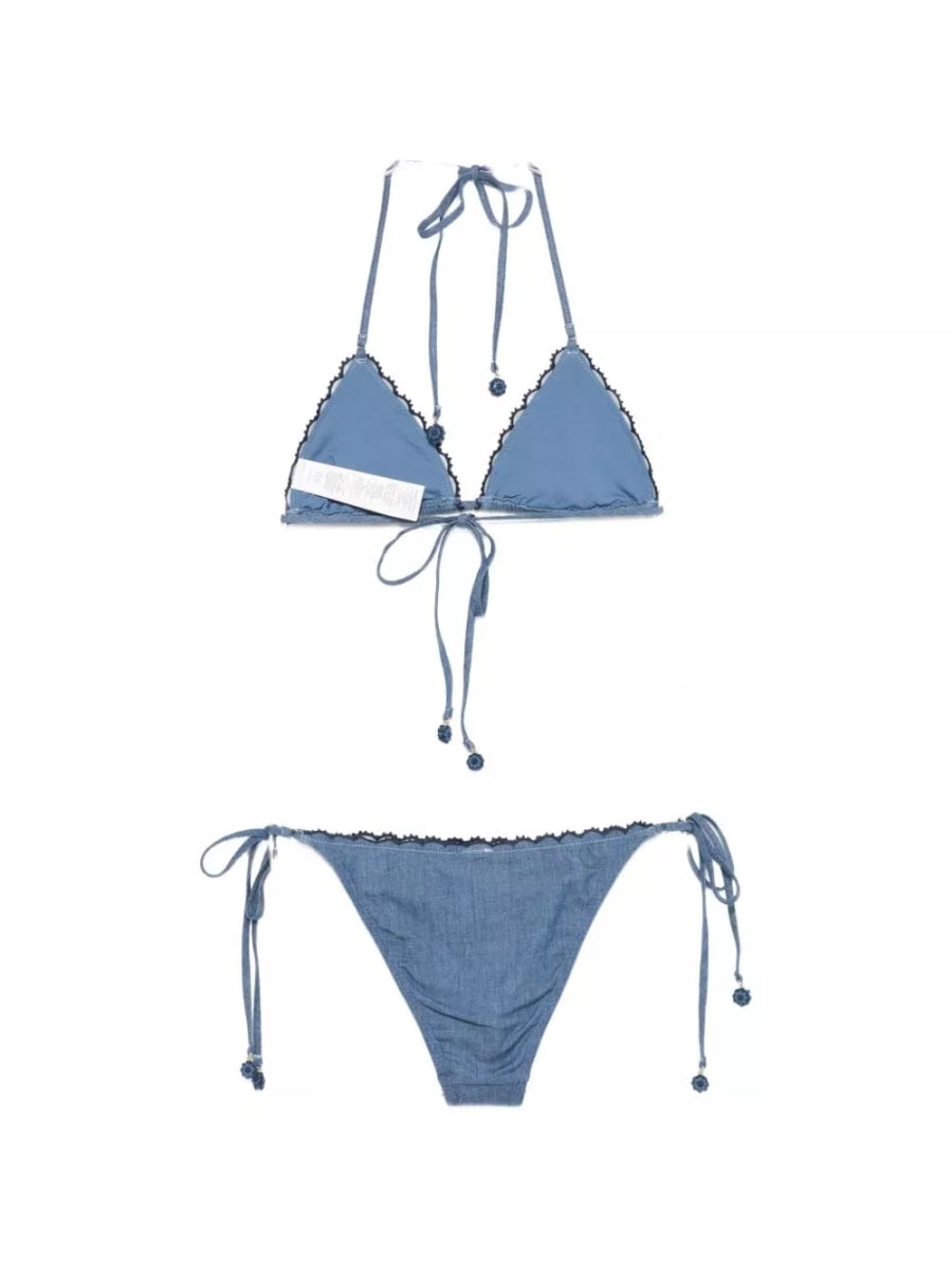 Zimmermann Set bikini in denim Aster, view 3
