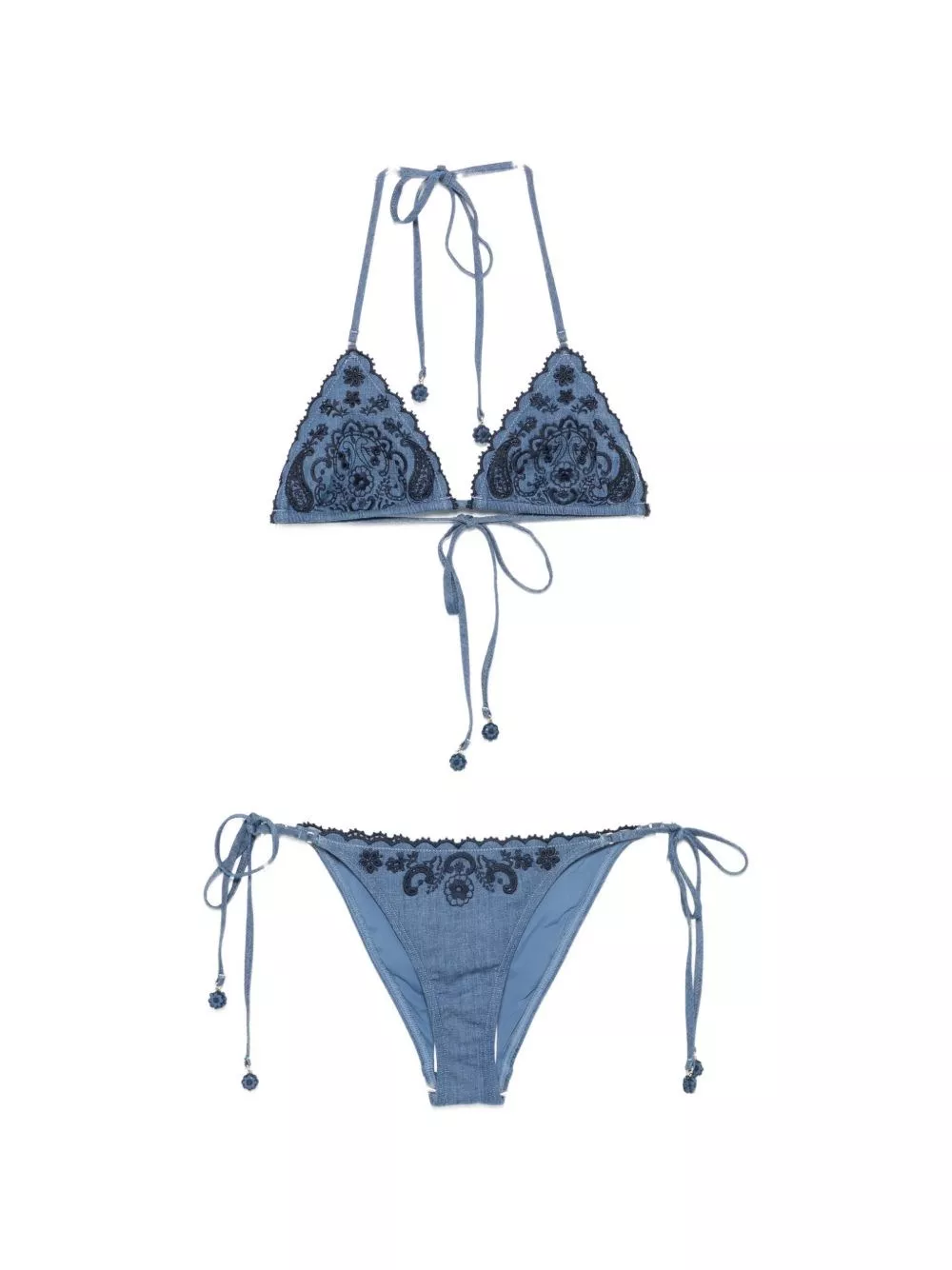 Zimmermann Set bikini in denim Aster