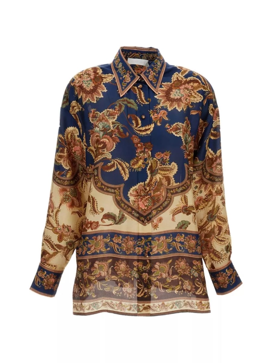 Zimmermann Camicia in seta stampata Aster