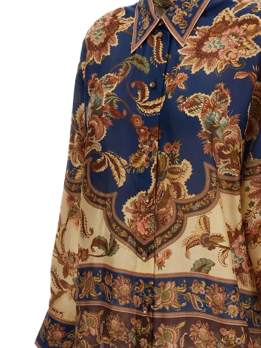 Zimmermann Camicia in seta stampata Aster, view 3