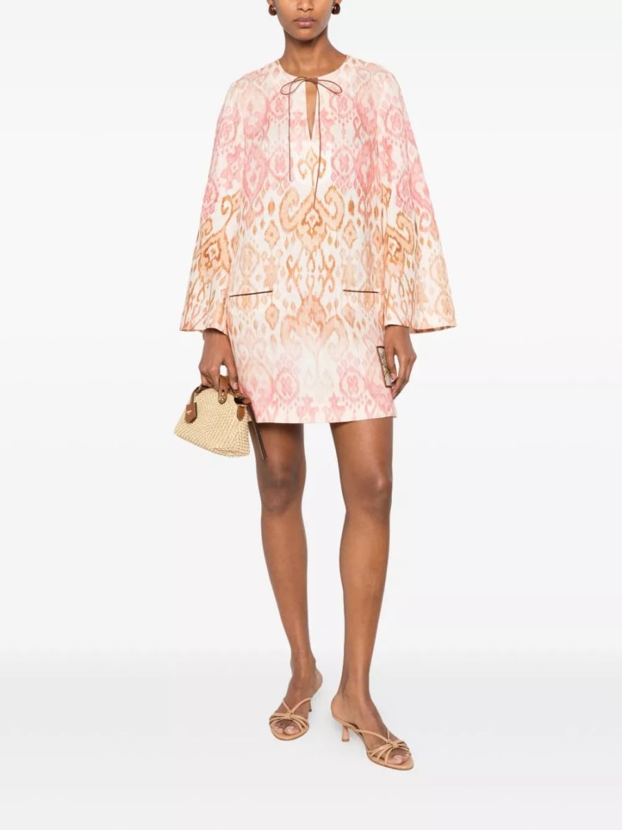 Zimmermann Abito mini in lino Aster, view 4