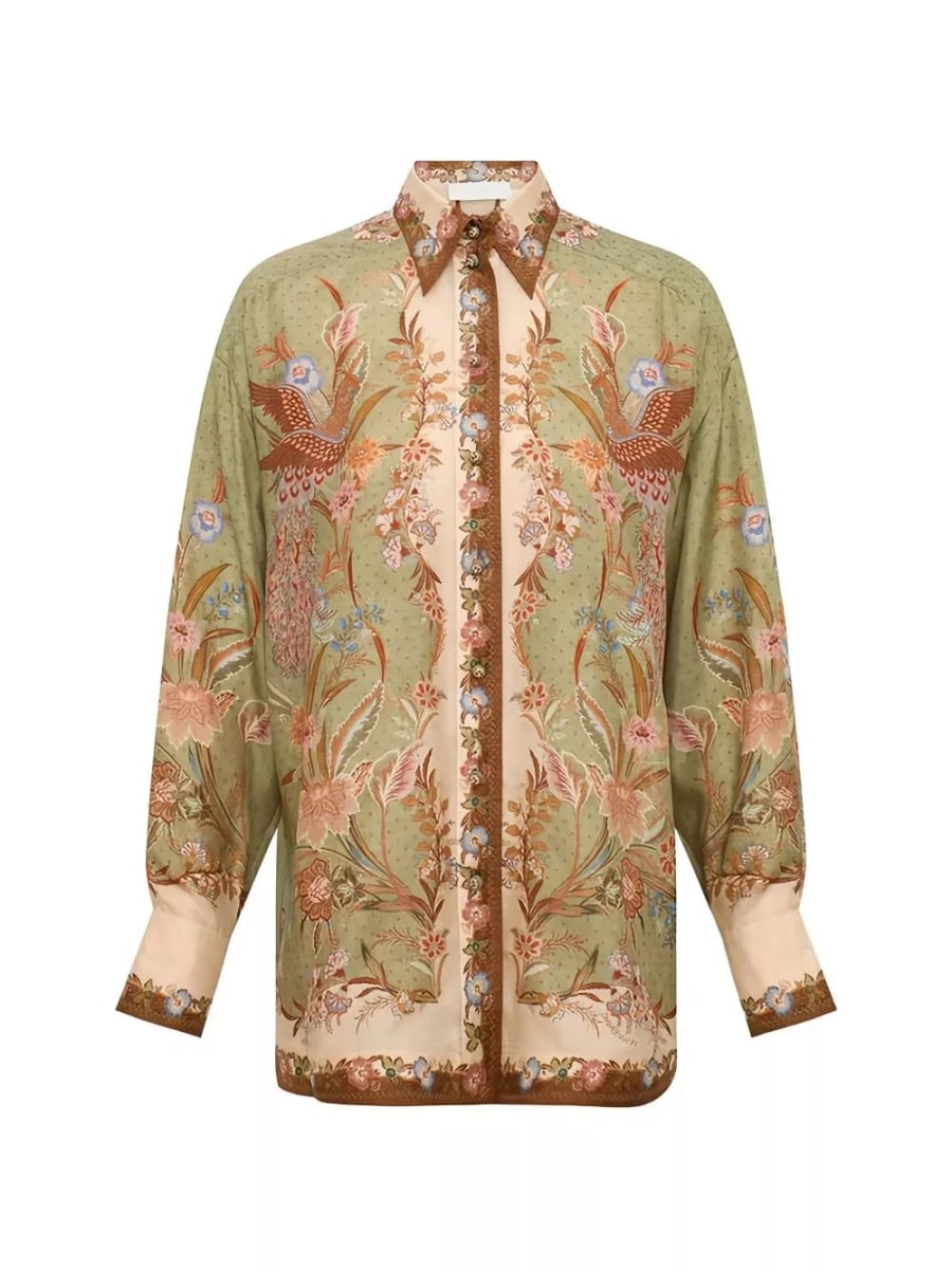 Zimmermann Camicia in seta stampata Indra