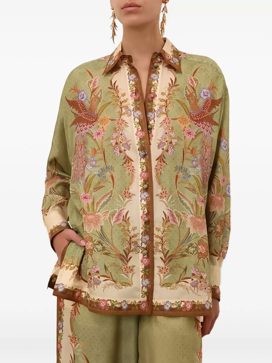 Zimmermann Camicia in seta stampata Indra, view 2
