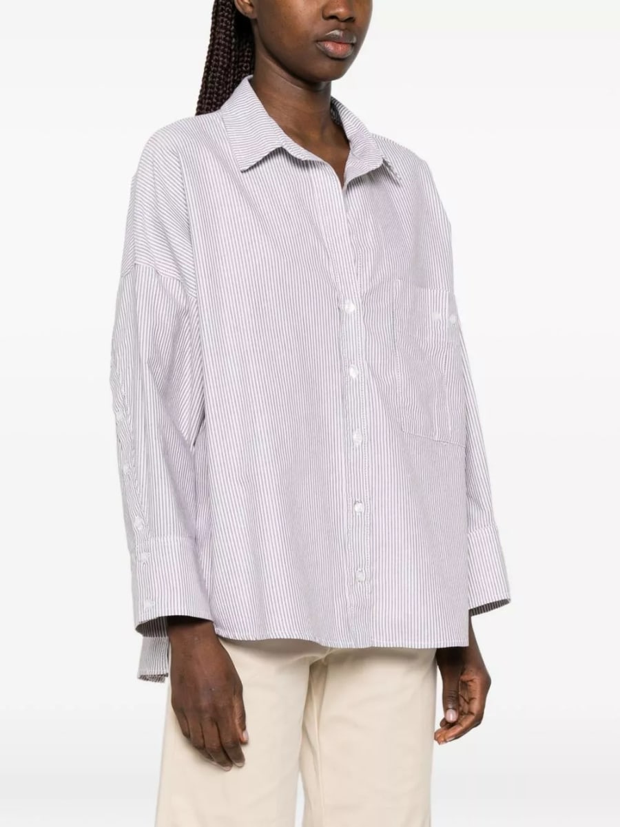 White sand Camicia a righe in cotone, view 2
