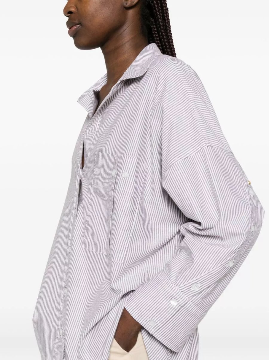 White sand Camicia a righe in cotone, view 4