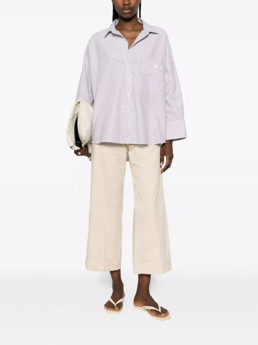 White sand Camicia a righe in cotone, view 5