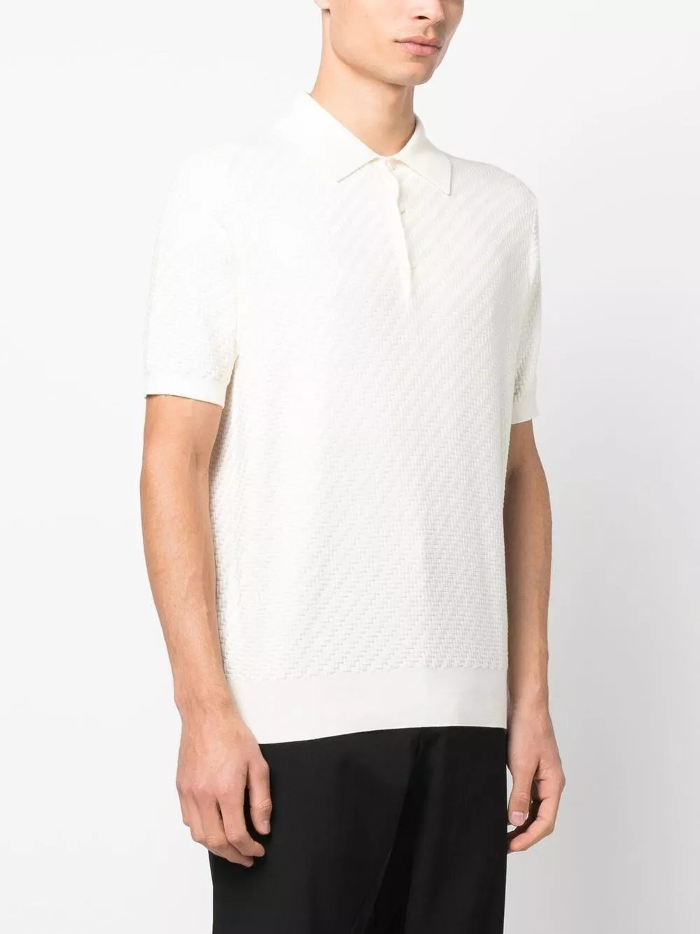 Brioni la polo in cashmere e cotone, view 2