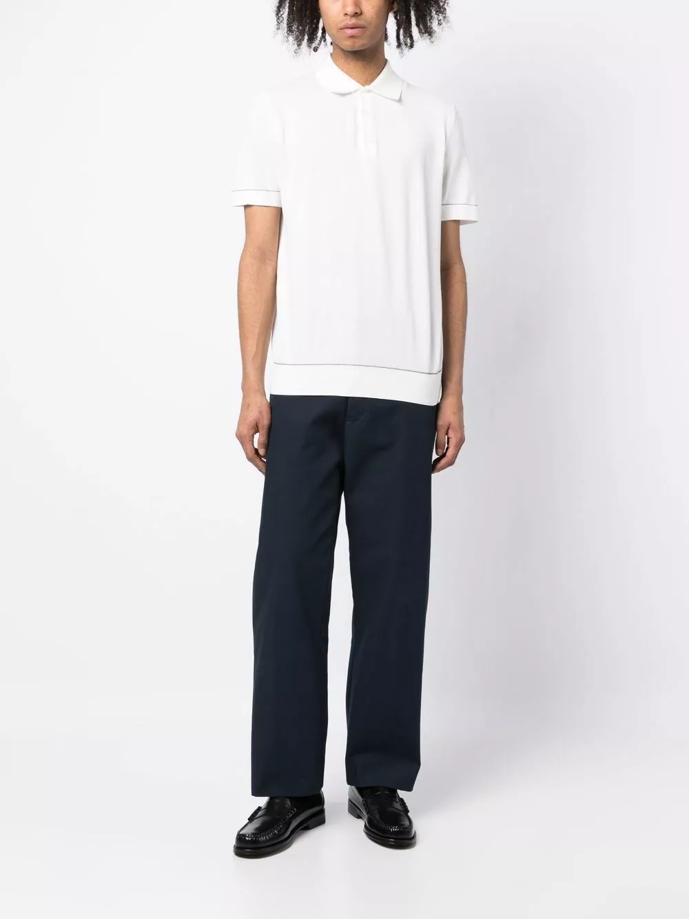 Brioni la polo in cashmere e cotone, view 2