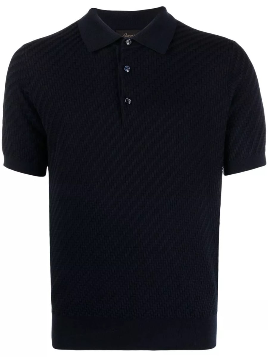 Brioni la polo in cashmere e cotone