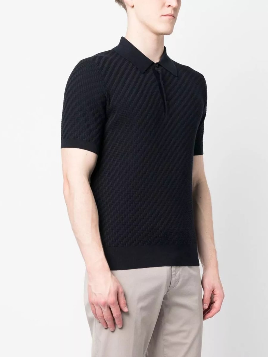 Brioni la polo in cashmere e cotone, view 3
