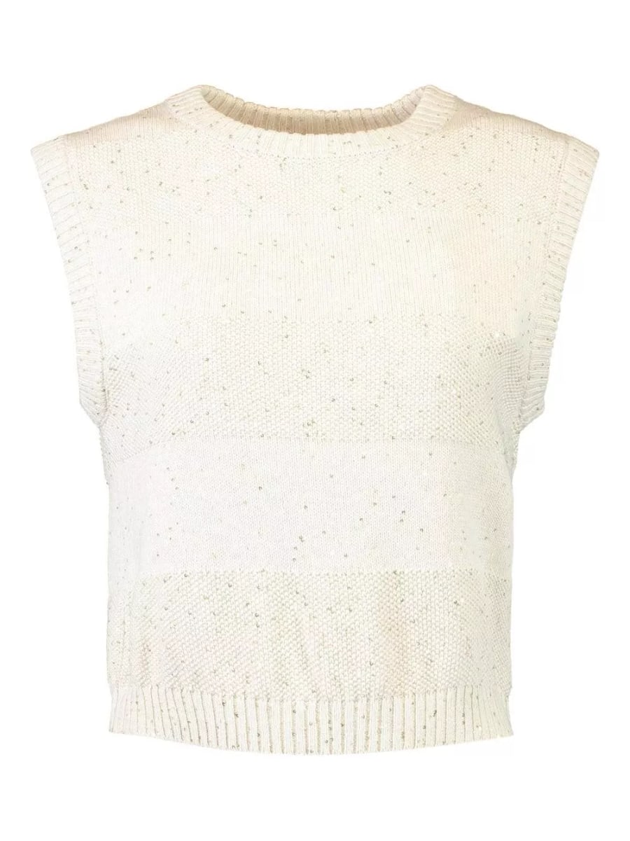 Brunello Cucinelli Top in cotone a righe