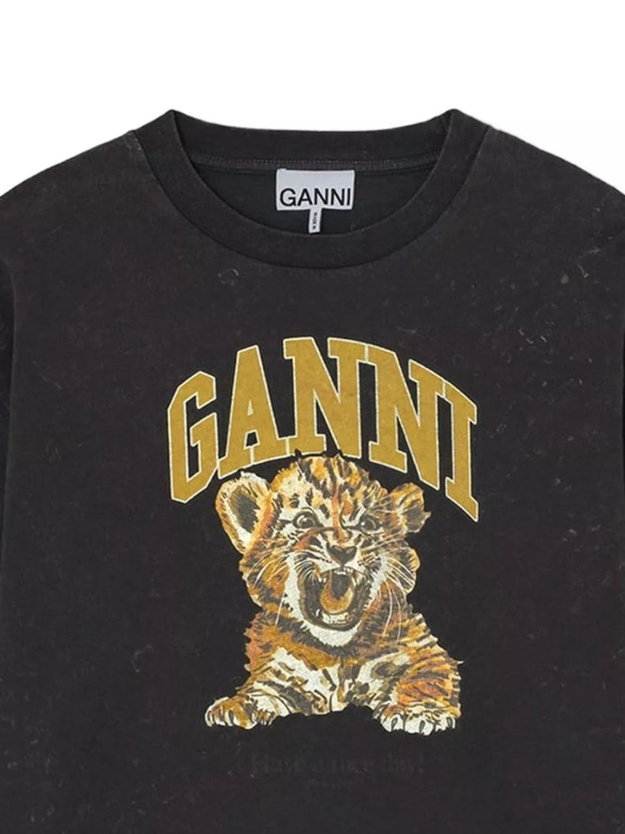 Ganni Felpa con collo a girocollo Tiger, view 2