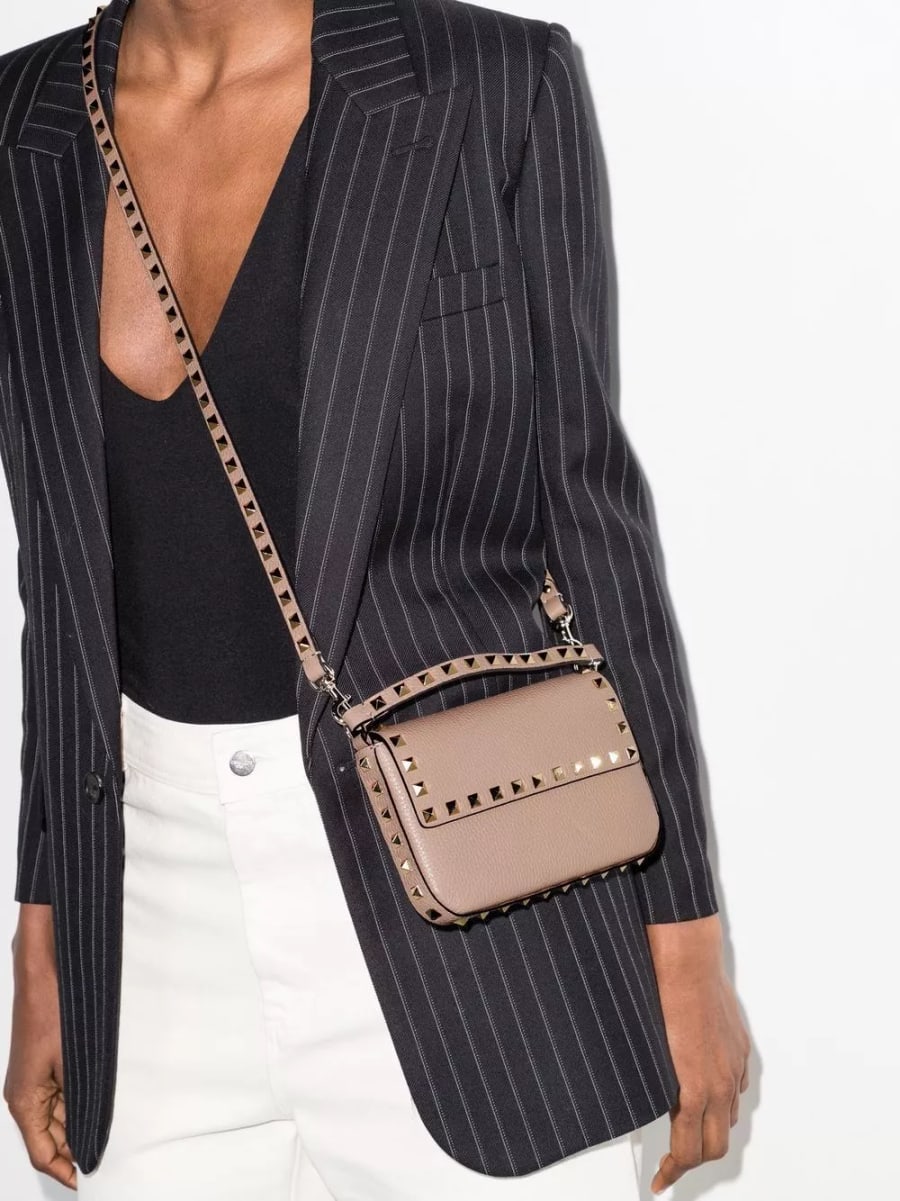 Valentino Garavani Borsa mini in pelle Rockstud, view 3