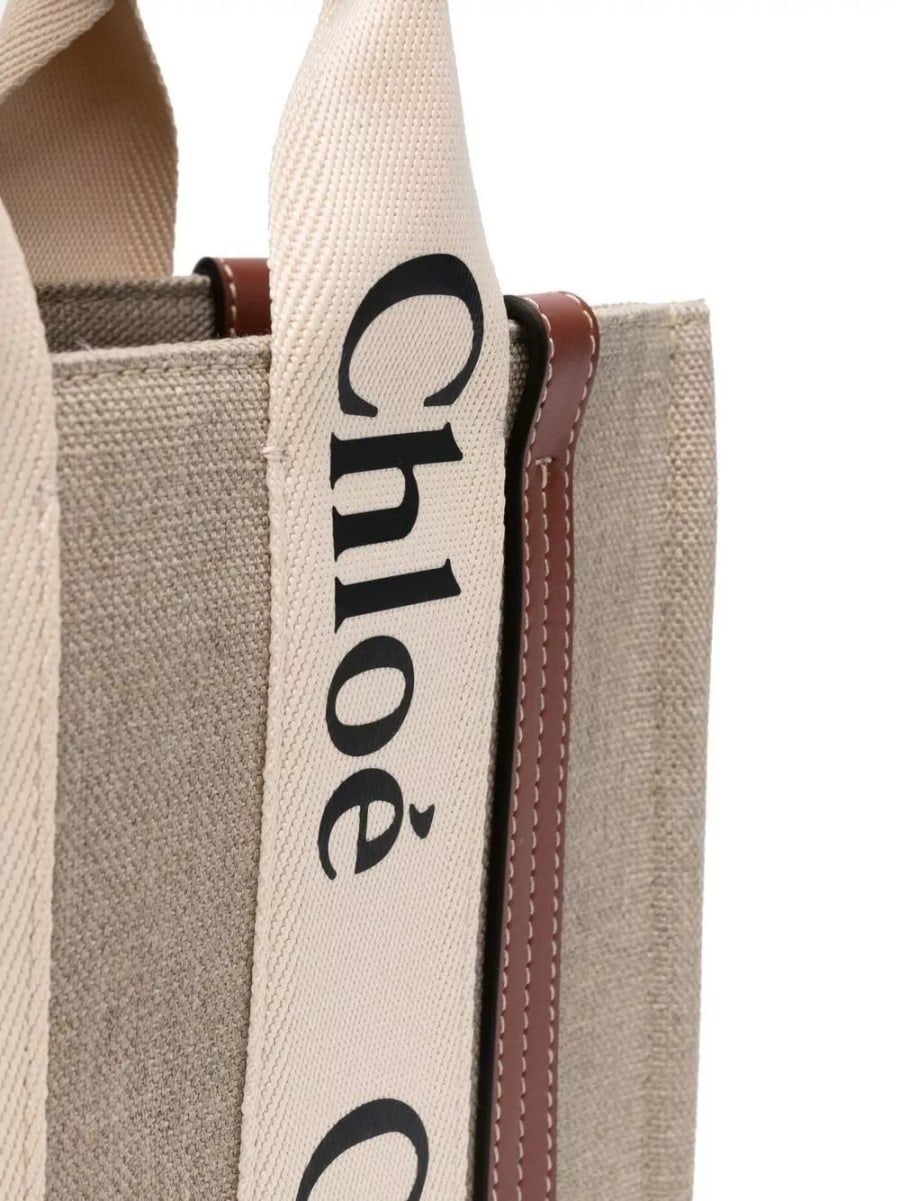 Chloé Tote Bag Woody in canvas piccolo, view 3