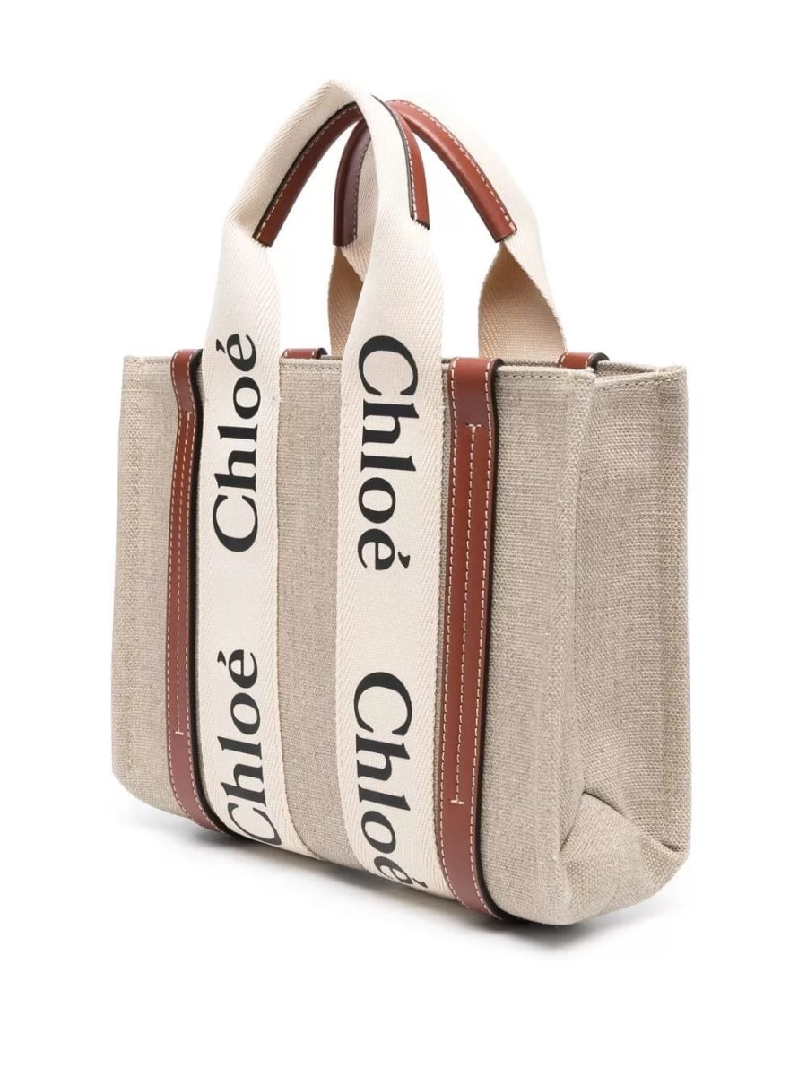 Chloé Tote Bag Woody in canvas piccolo, view 4