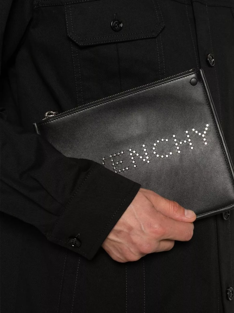 Givenchy pochette in pelle logo, view 2