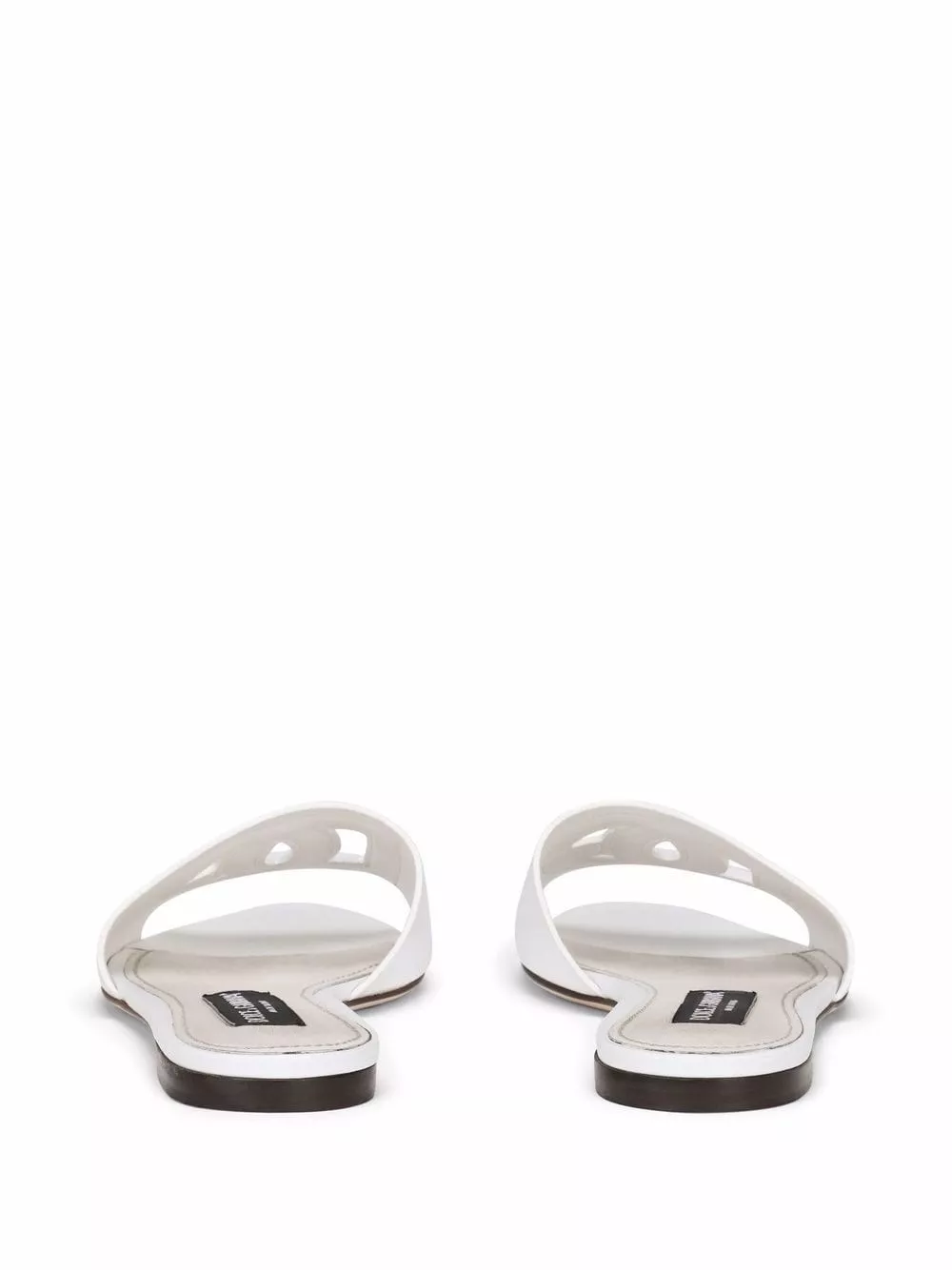 Dolce & Gabbana Sandali piatti in pelle DG Logo, view 2