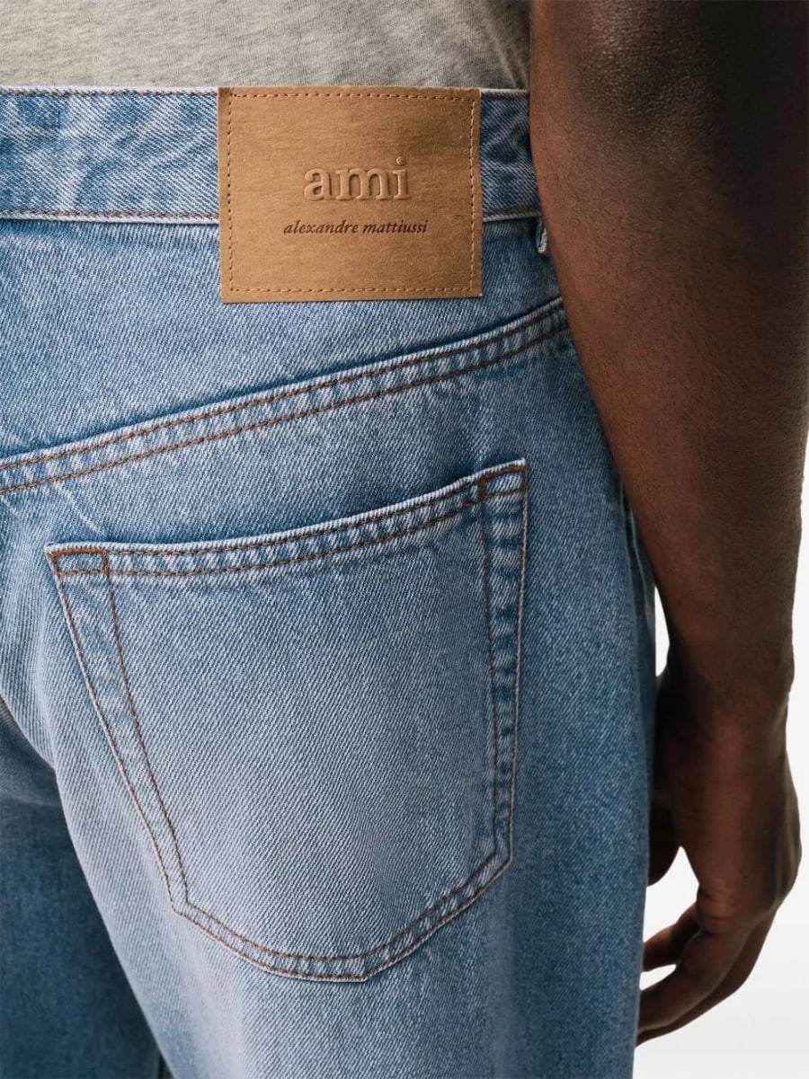 AMI Paris Jeans a gamba larga, view 3