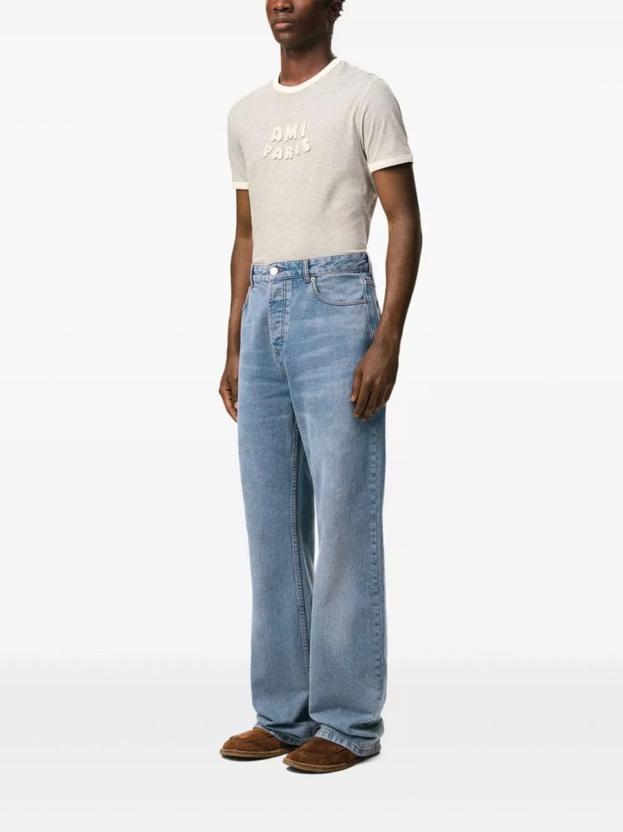 AMI Paris Jeans a gamba larga, view 5