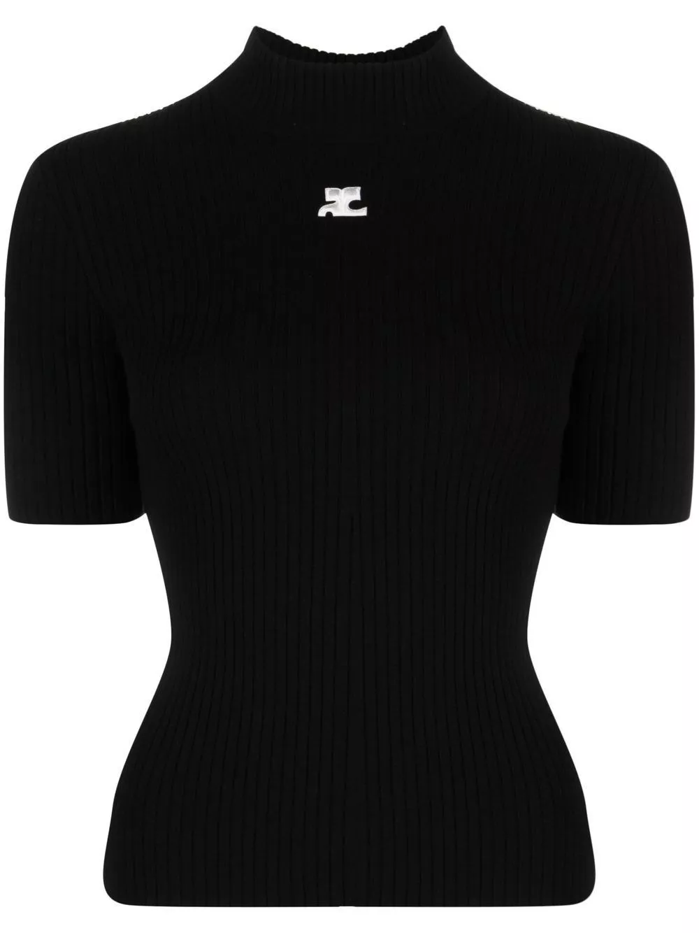 Courrèges Maglione a collo alto logo