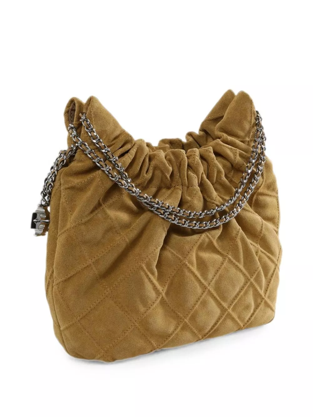 Tory Burch Borsa hobo mini in pelle scamosciata Fleming, view 2