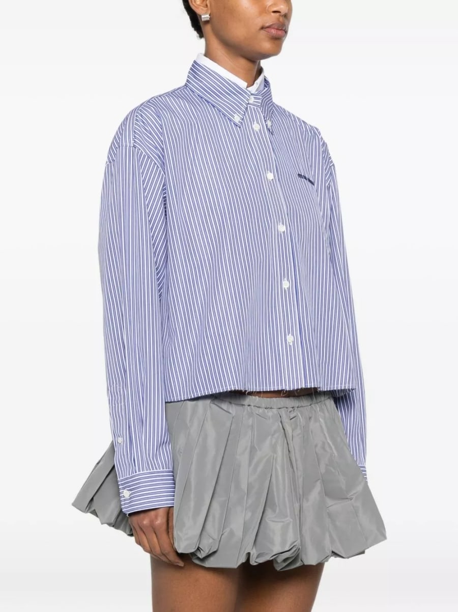 Miu Miu Camicia in cotone logo, view 4