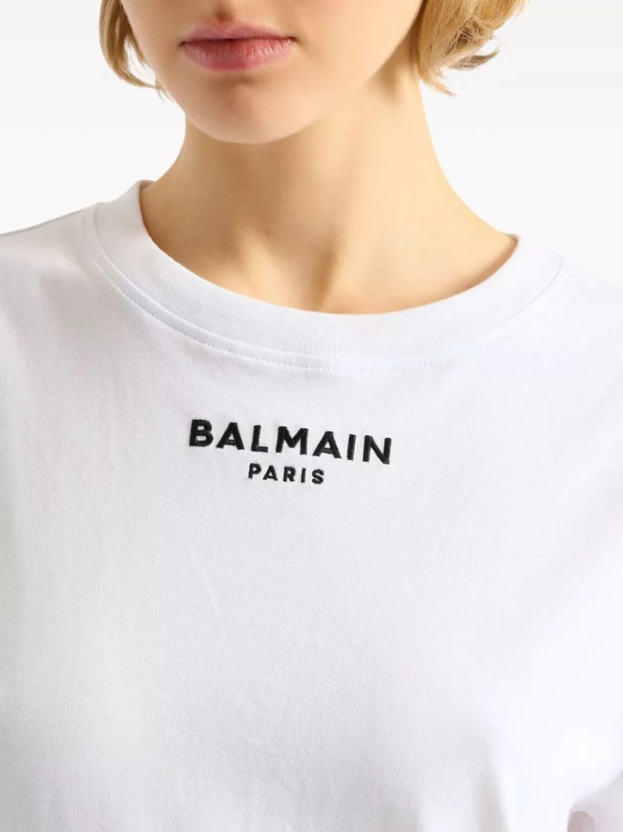 Balmain T-shirt in cotone con logo, view 2
