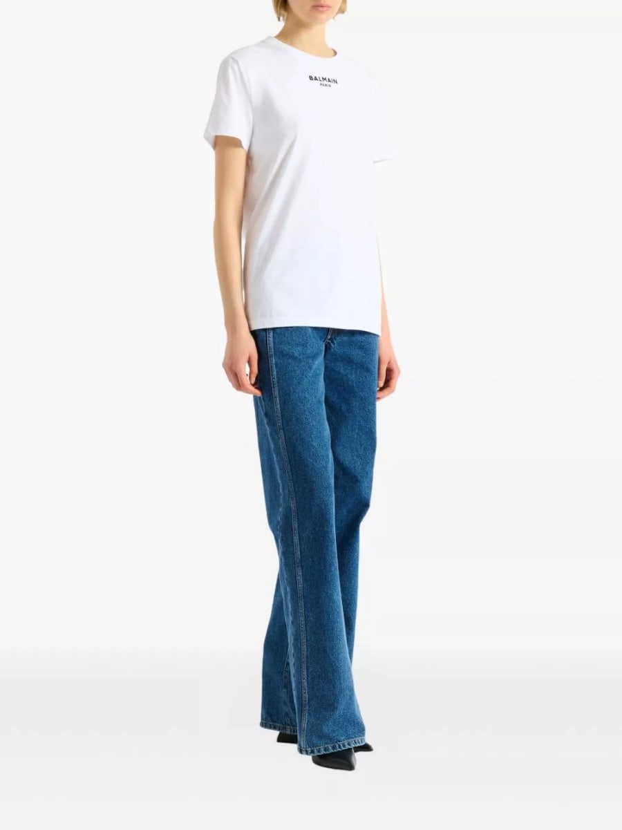Balmain T-shirt in cotone con logo, view 3