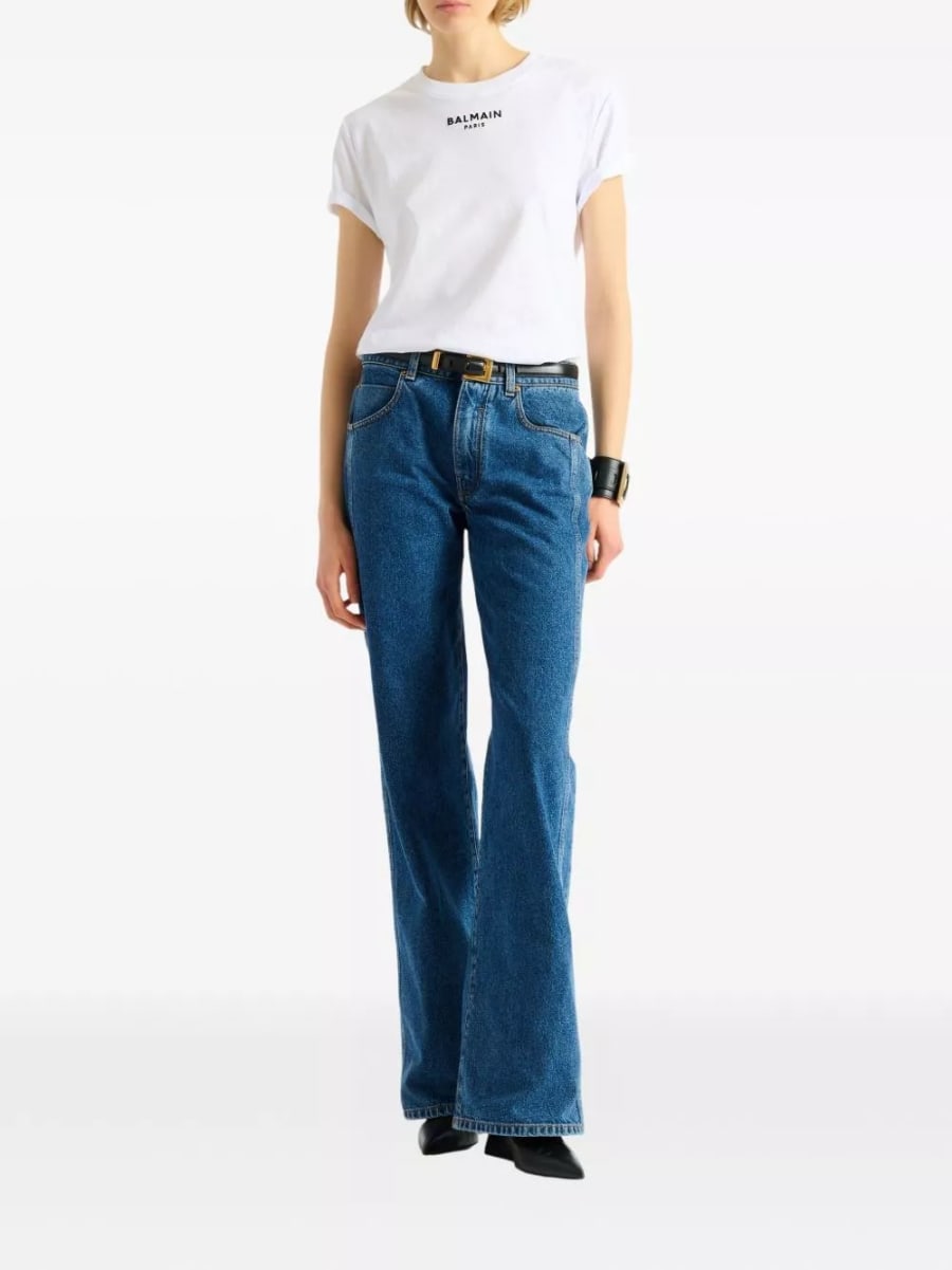 Balmain T-shirt in cotone con logo, view 5