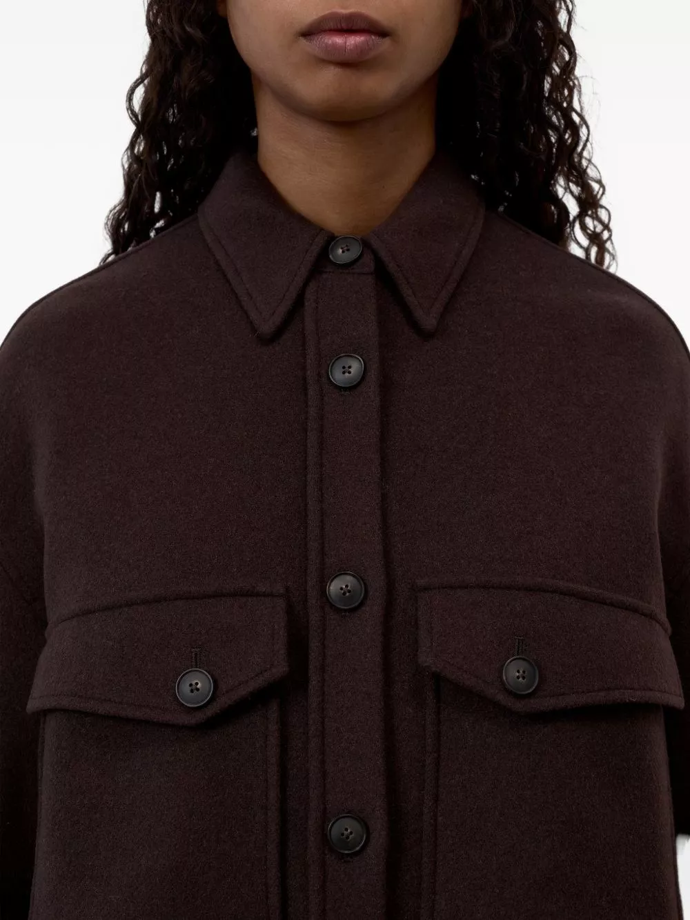 Closed Camicia oversize in misto lana, view 2